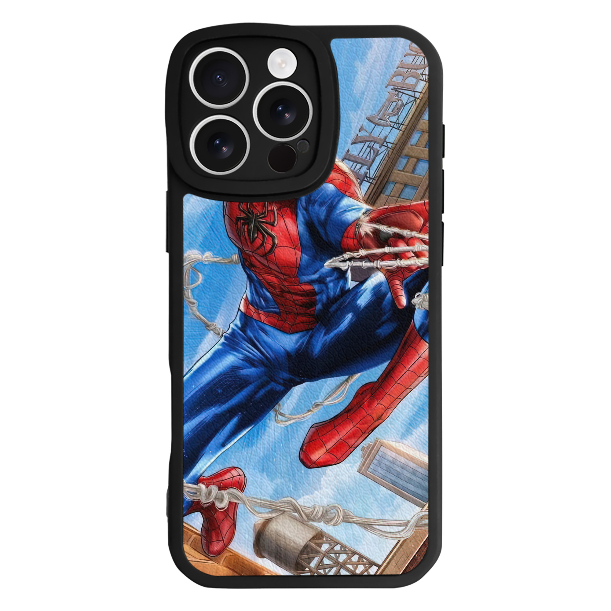（画像用） Spider Man スパイダーマン 【iPhone 16シリーズ対応】シリコンスマホケース（レザー調） 材質：シリコン